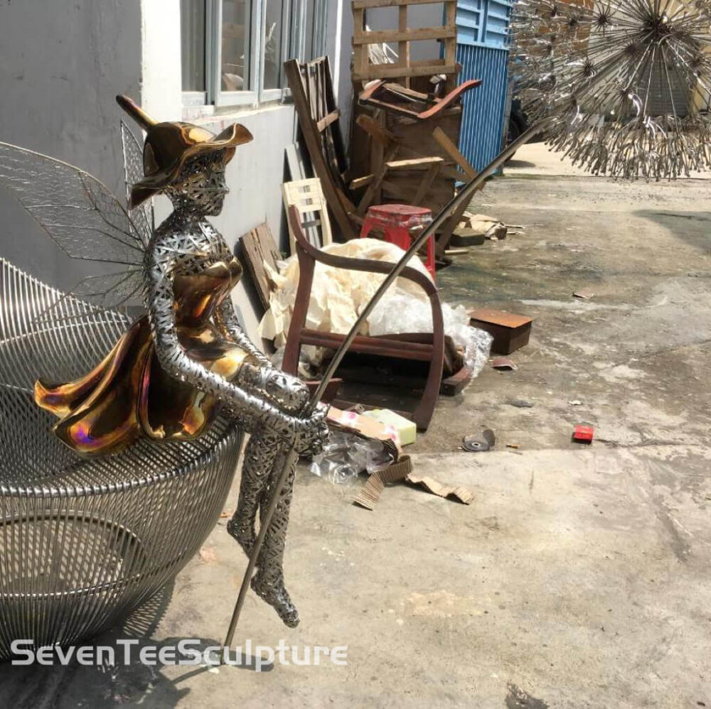 Wire Garden Fairy Sculpture - Image 3