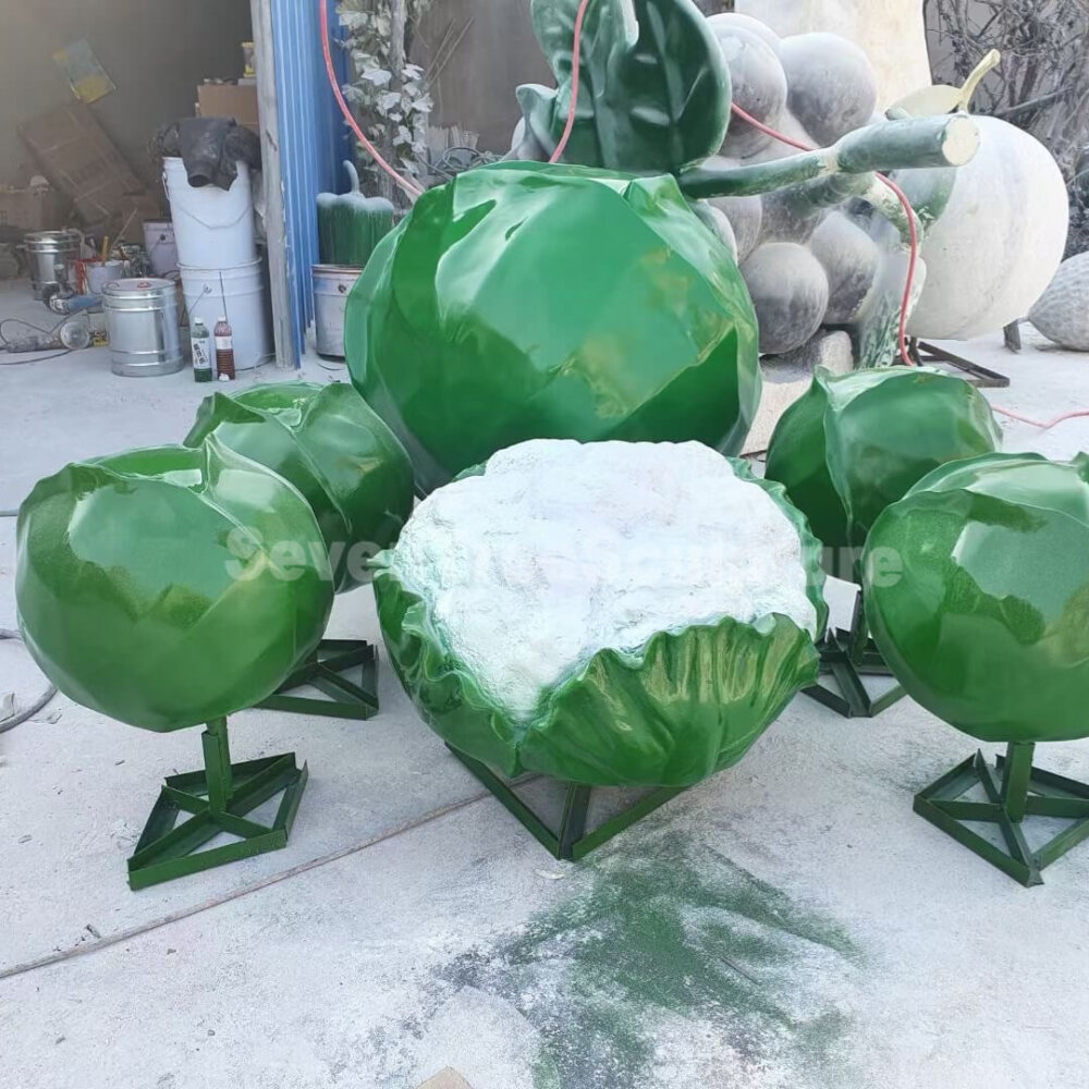 Large Vegetable Cabbage Sculpture - Image 3