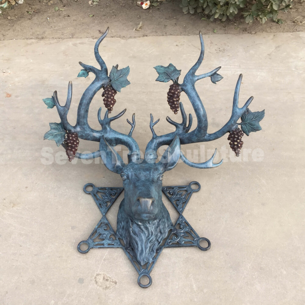Bronze Deer Head Sculpture