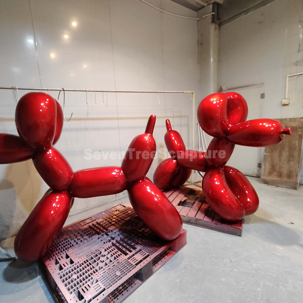 Pop Art Fiberglass Balloon Dog Sculpture for Sale
