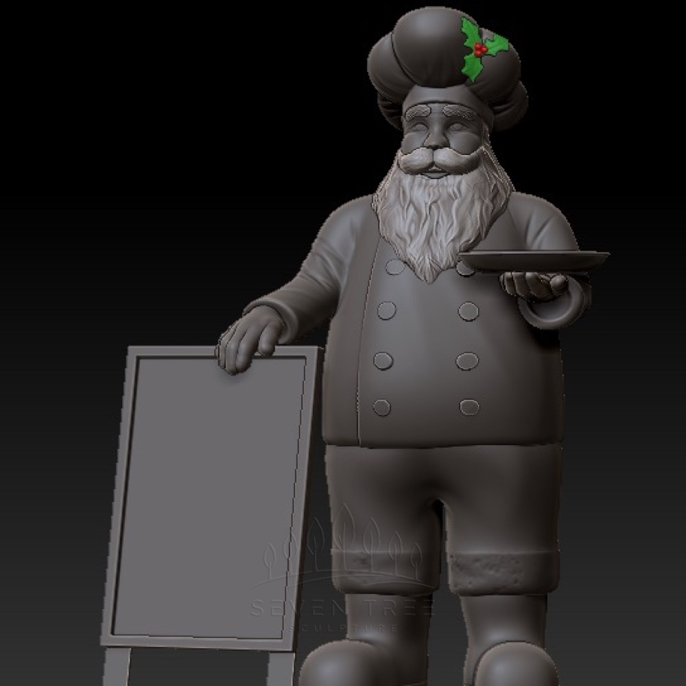 fiberglass chef statue 3D