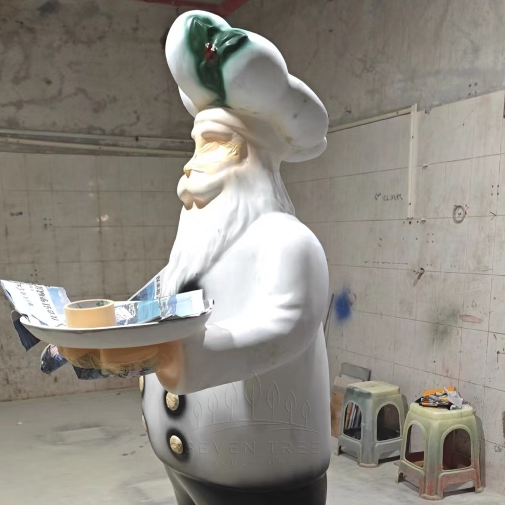 handcrafted fiberglass chef statue